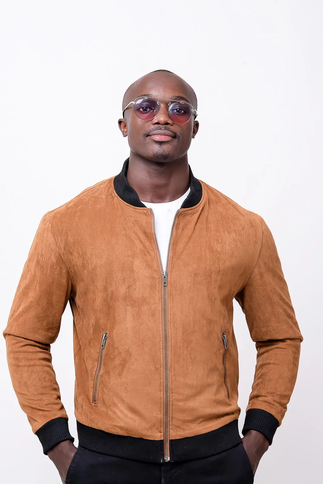 regular bomber jacket in brown