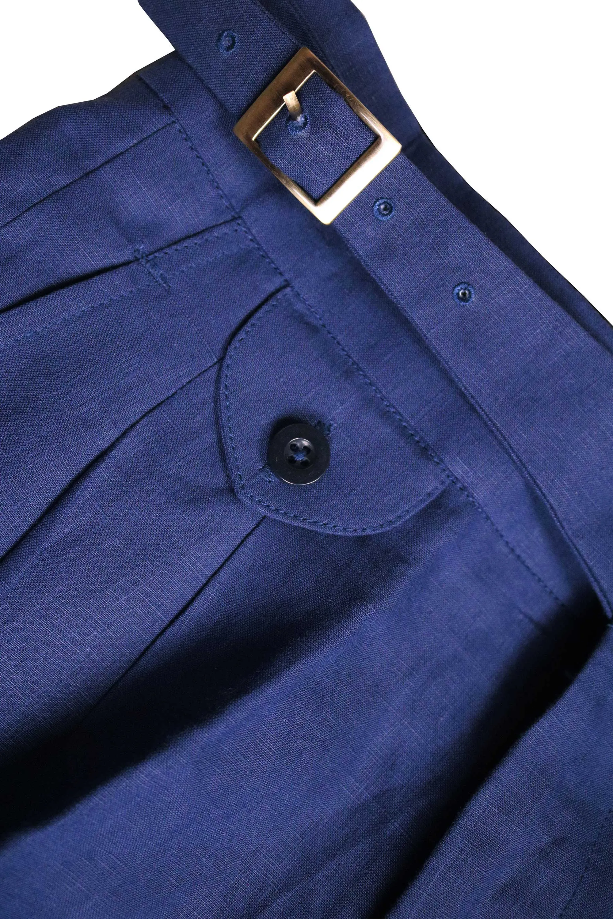 Royal Blue Linen Gurkha Trousers