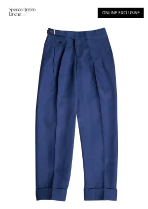 Royal Blue Linen Gurkha Trousers