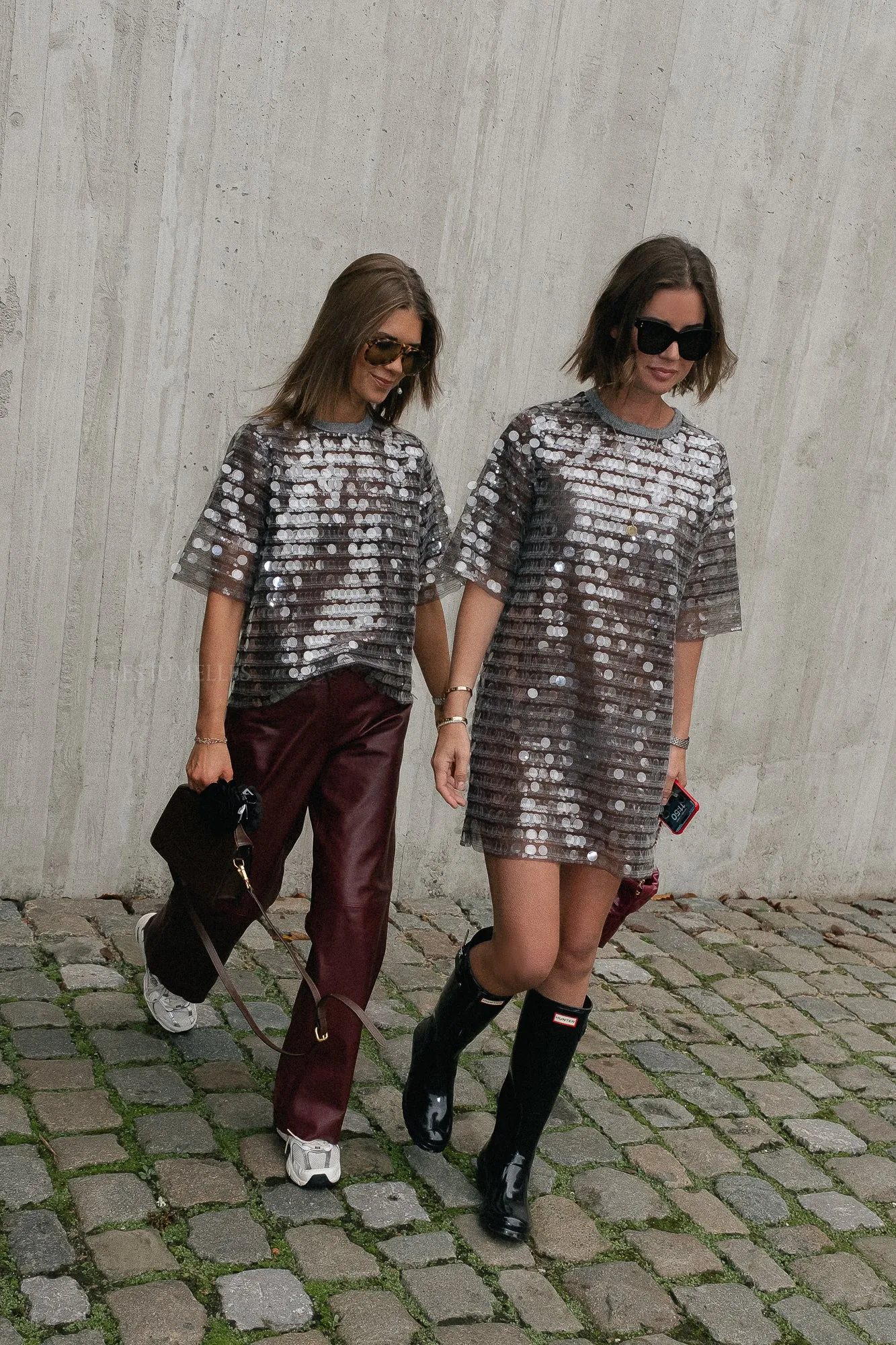 Seethrough sequins top smoky rose