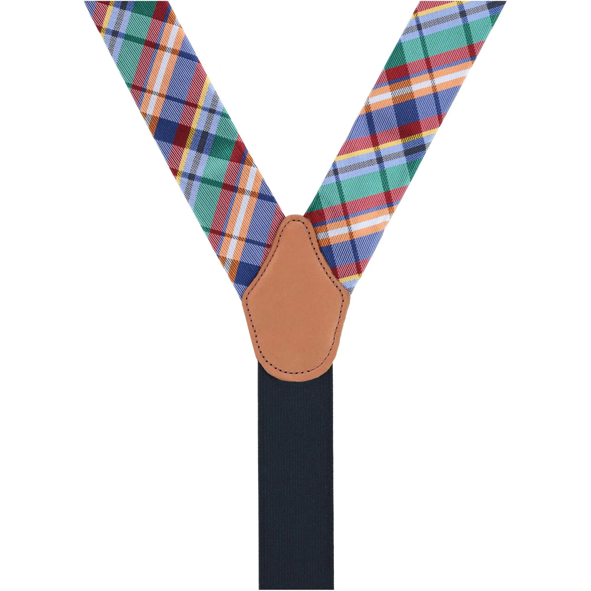 Sherwood Plaid Silk Button End Braces