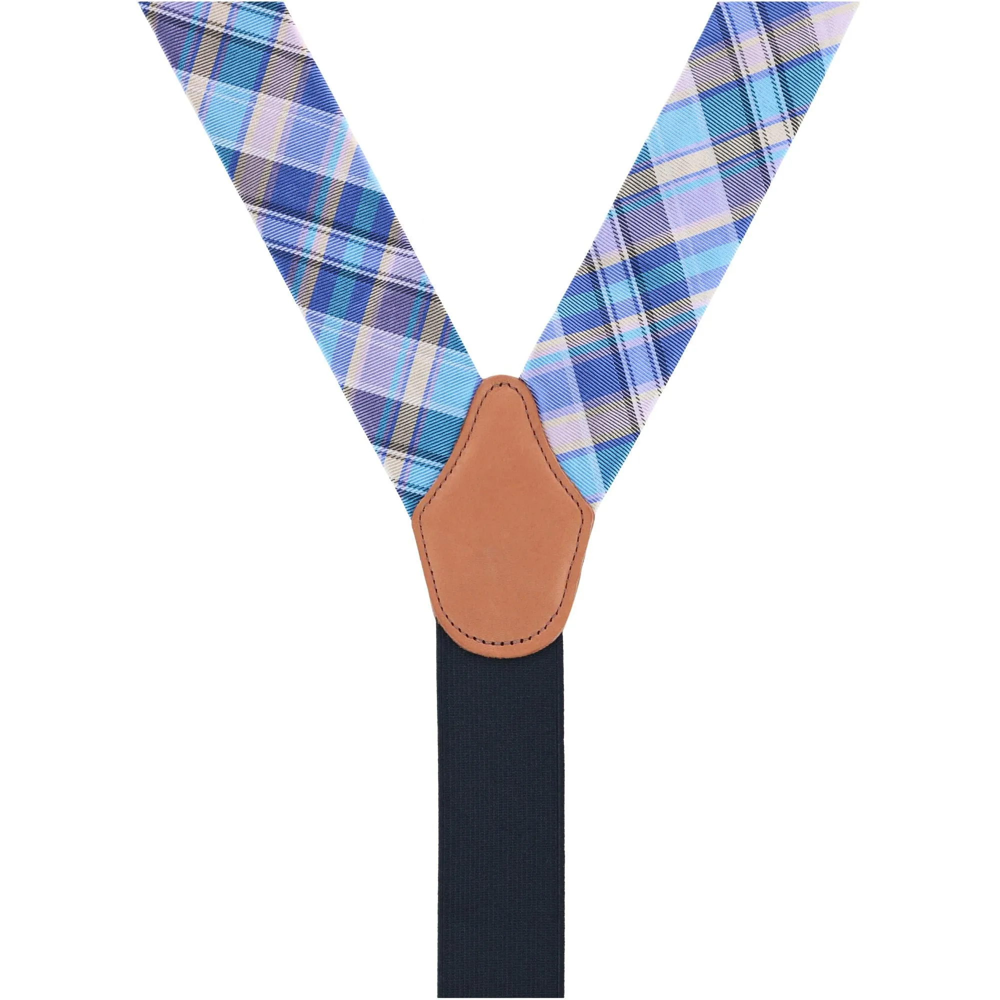 Sherwood Plaid Silk Button End Braces