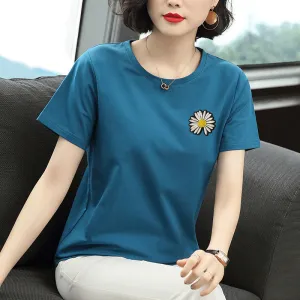 Short Sleeve T-Shirt Women Summer Trendy Printed Korean Loose Plus Size Tops T-Shirt