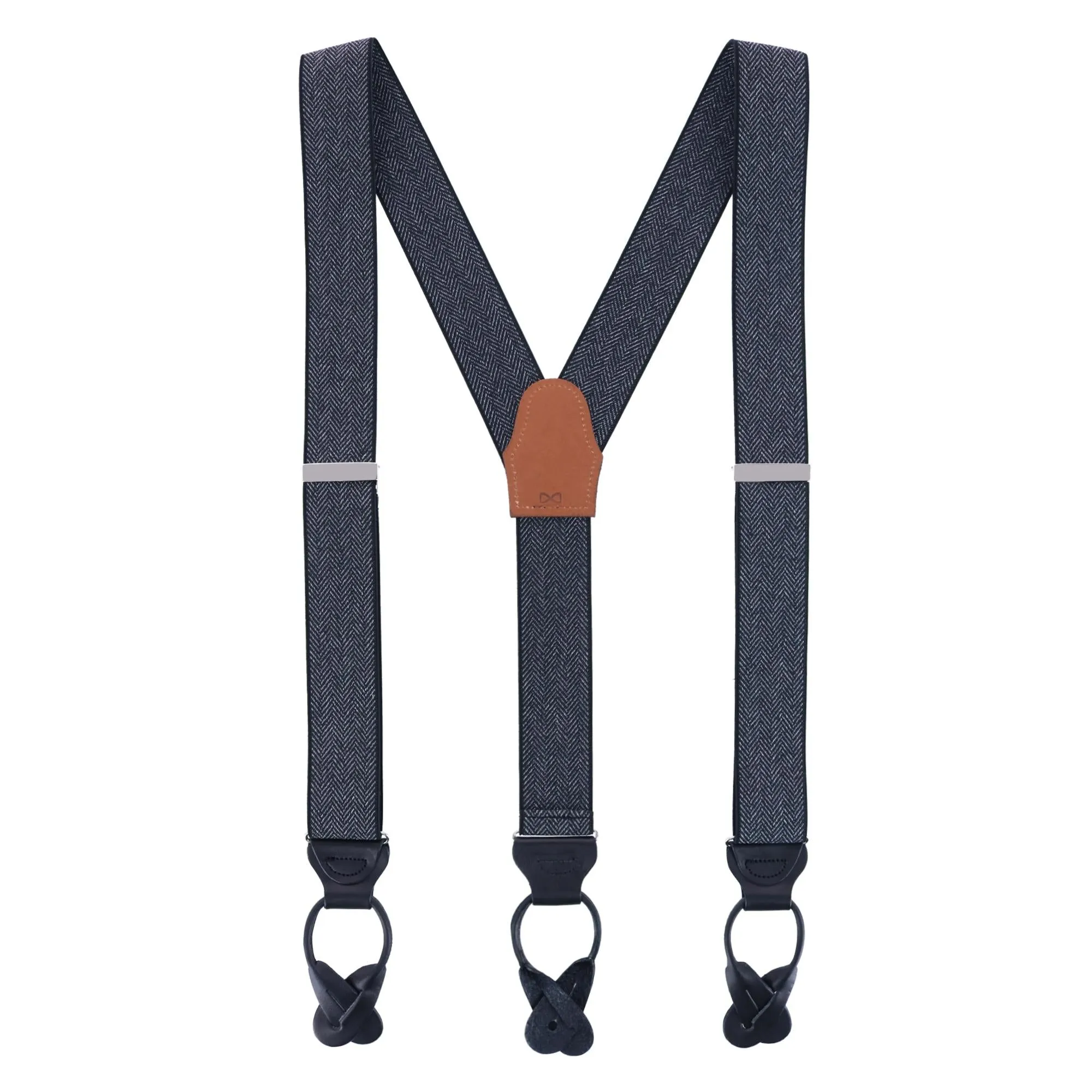Silas Classic Herringbone Elastic Button End Braces