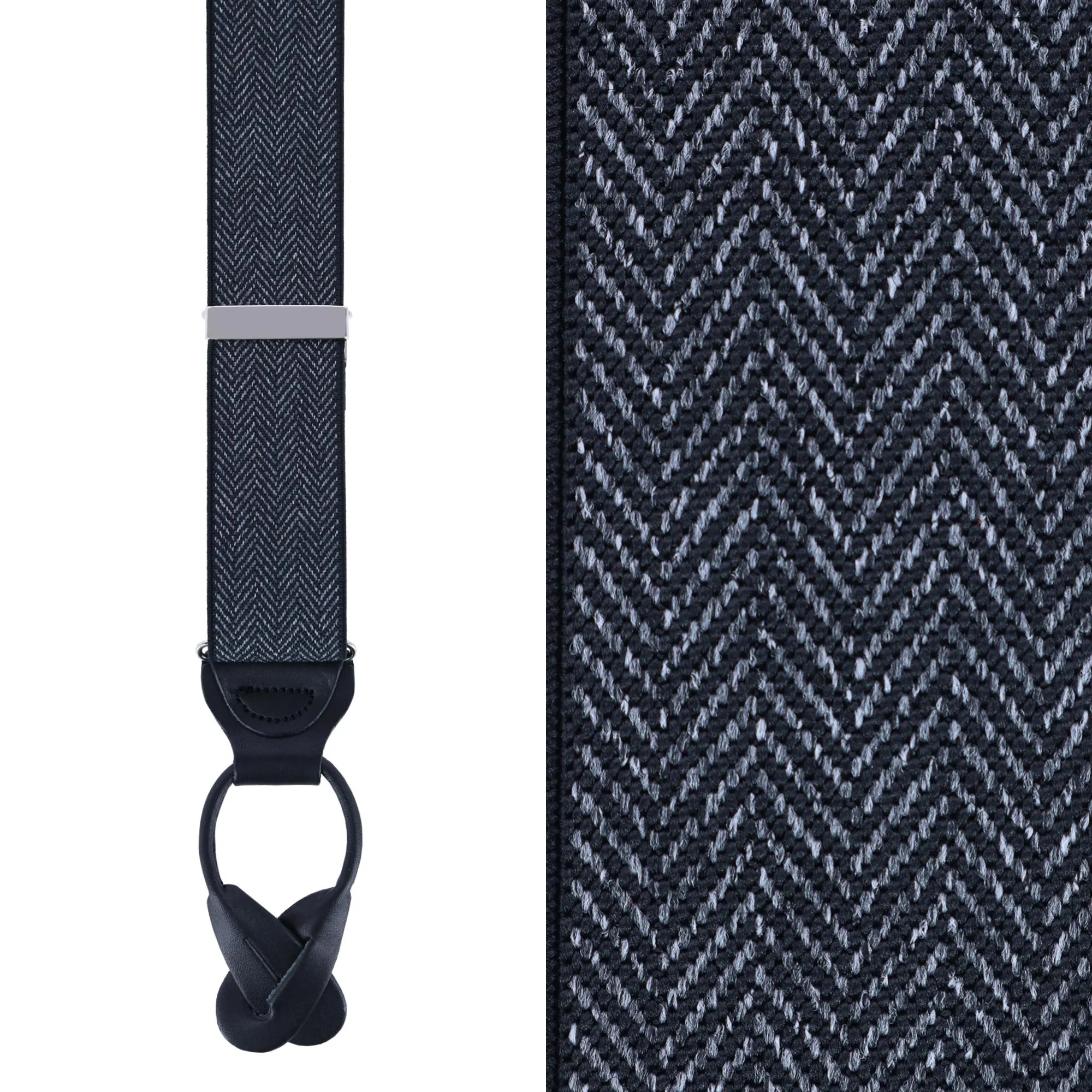 Silas Classic Herringbone Elastic Button End Braces