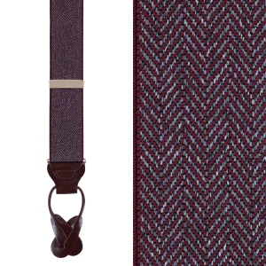 Silas Classic Herringbone Elastic Button End Braces