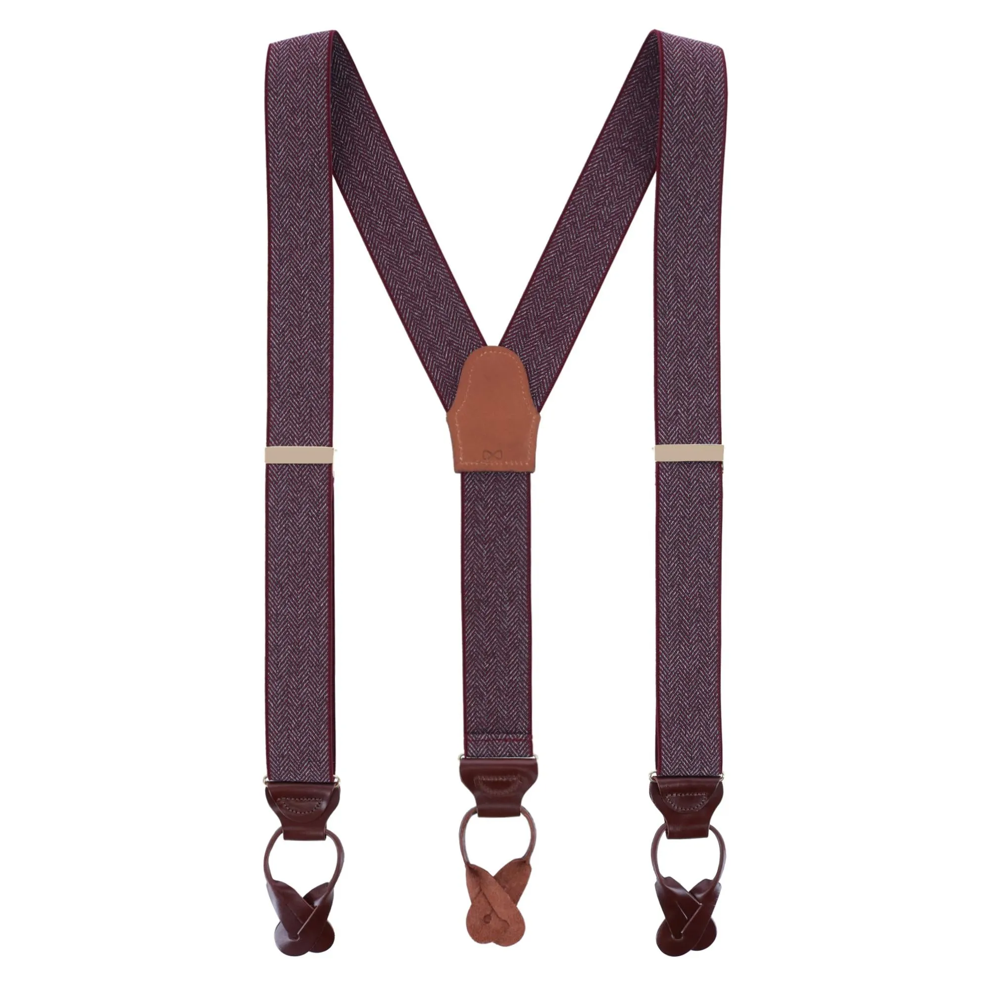 Silas Classic Herringbone Elastic Button End Braces