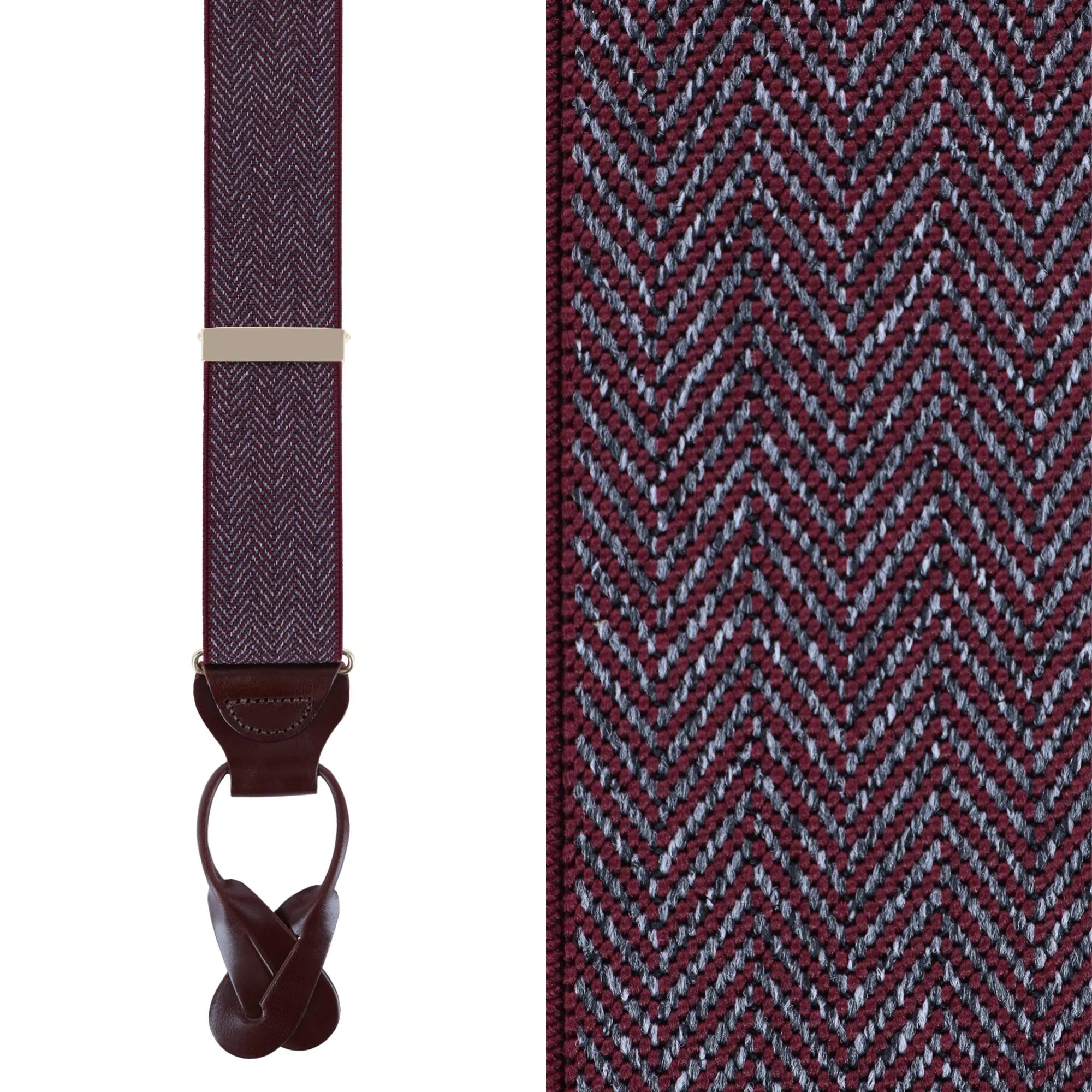 Silas Classic Herringbone Elastic Button End Braces