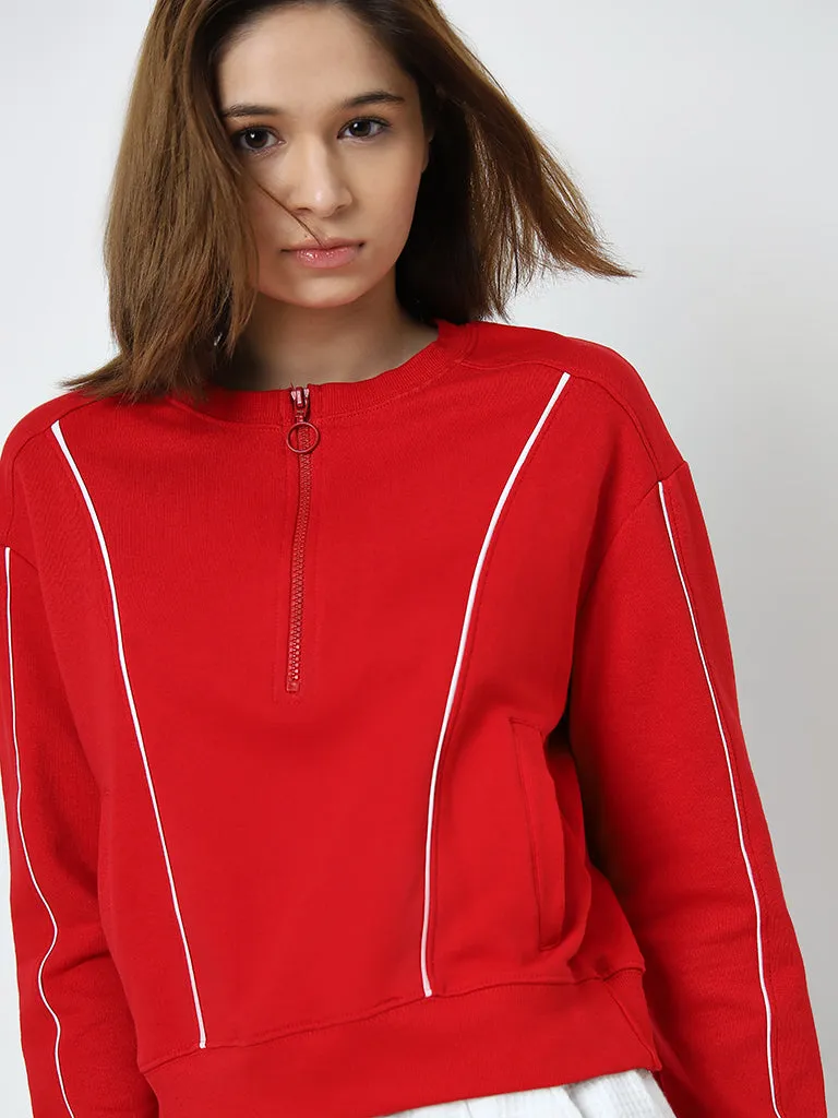 Studiofit Red Cotton Sweatshirt