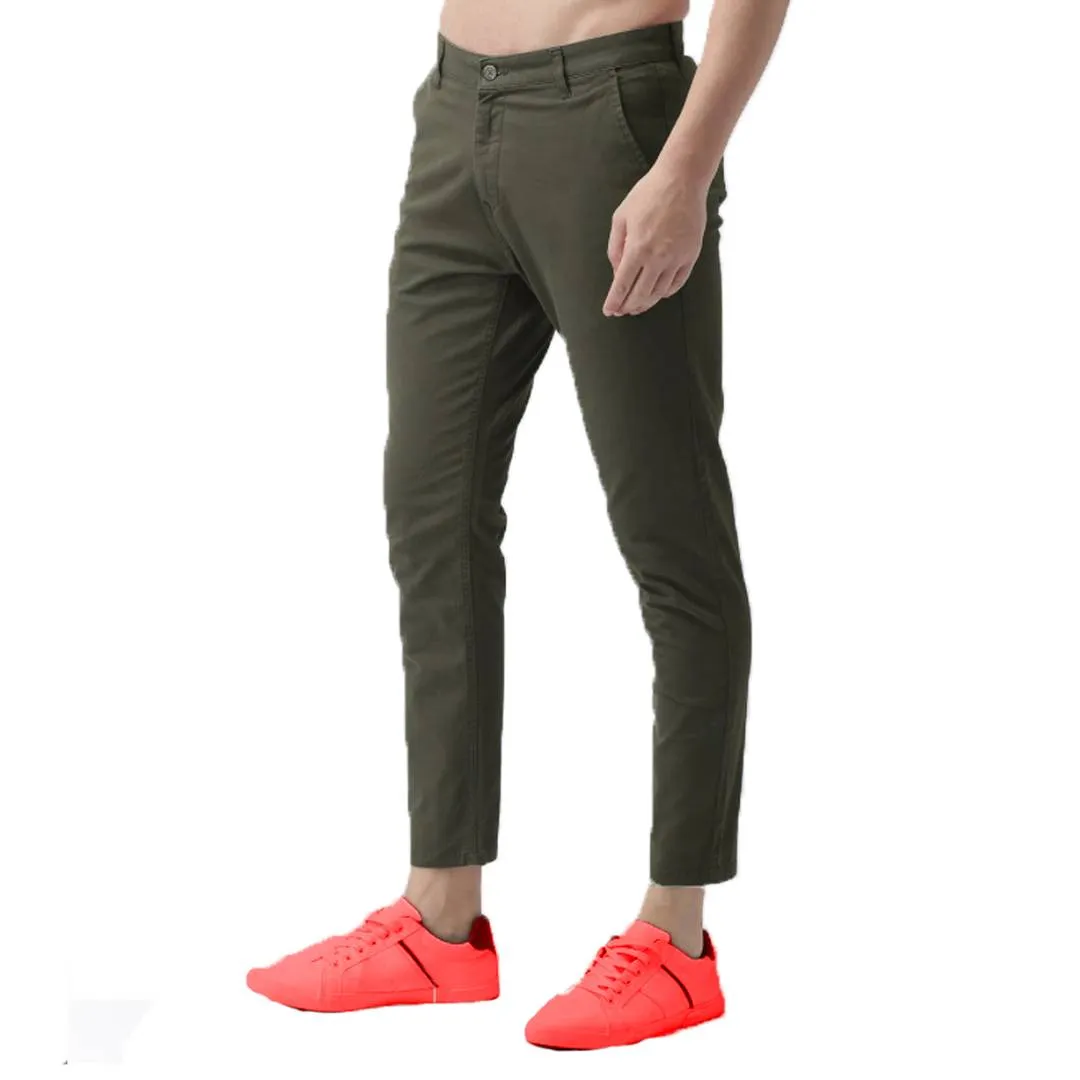 Stylish Multicoloured Cotton Spandex Solid Casual Trouser For Men (Pack Of 3)