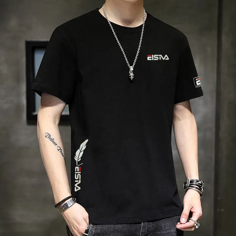 Summer Men Student Short Sleeve Printed Korean Trendy Loose T-Shirt