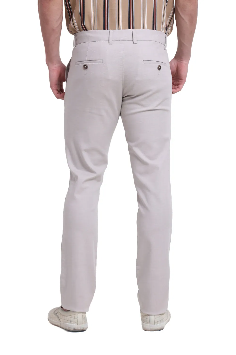 Tapered Fit Cotton Stretch Dobby Trouser