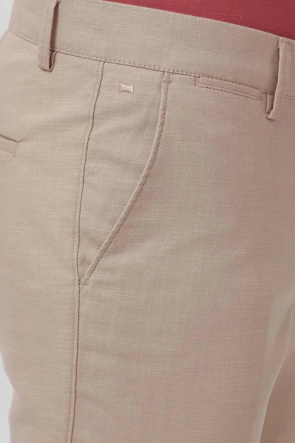 Tapered Fit Cotton Stretch Dobby Trouser