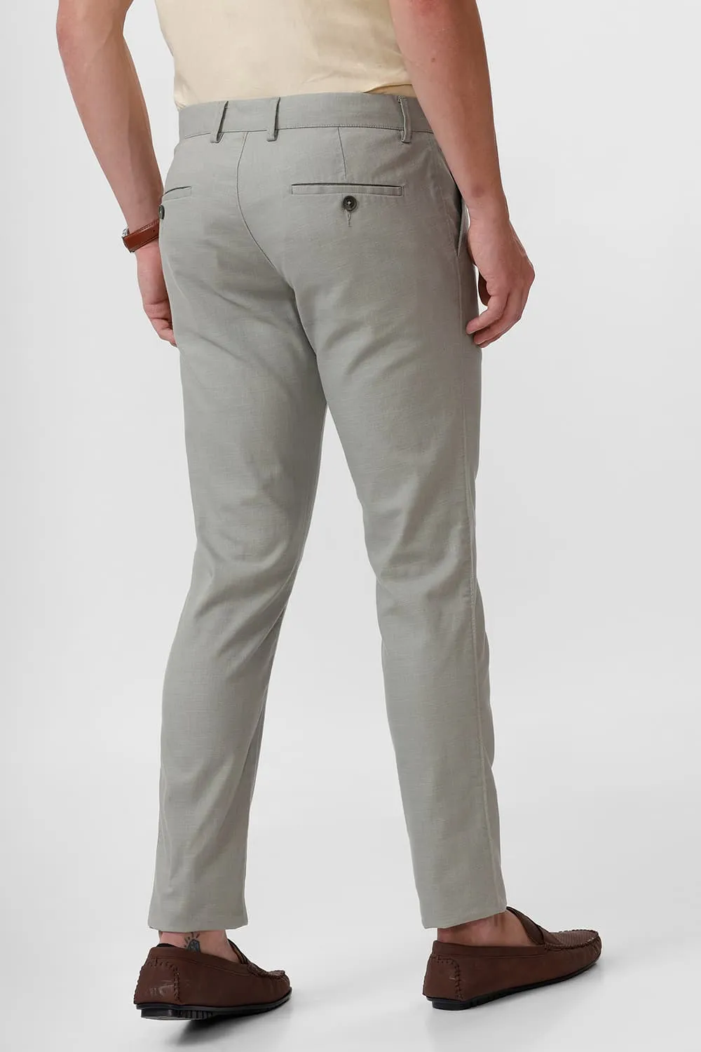 Tapered Fit Cotton Stretch Dobby Trouser