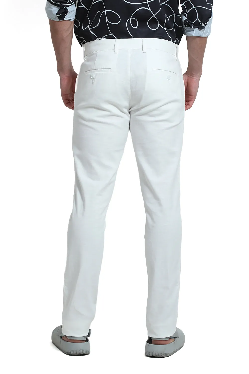 Tapered Fit Cotton Stretch Dobby Trouser