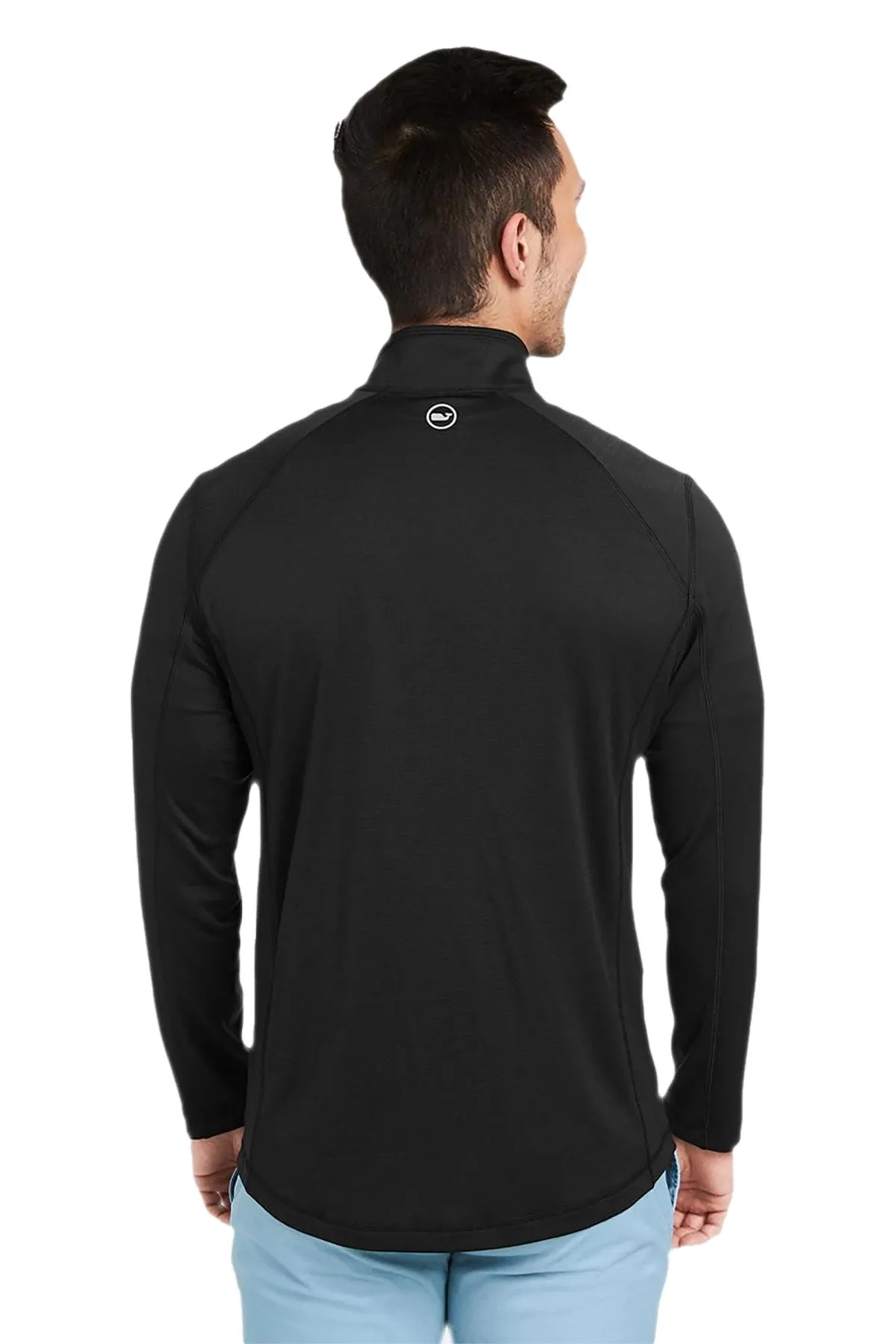 Vineyard Vines Custom Mens Sankaty Quarter-Zips, Jet Black
