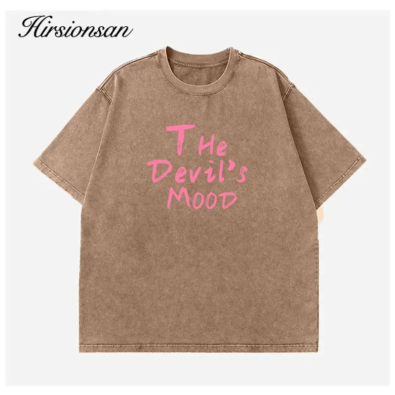 Vintage Acid-Washed Cotton T-Shirt Women