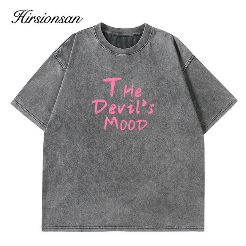 Vintage Acid-Washed Cotton T-Shirt Women