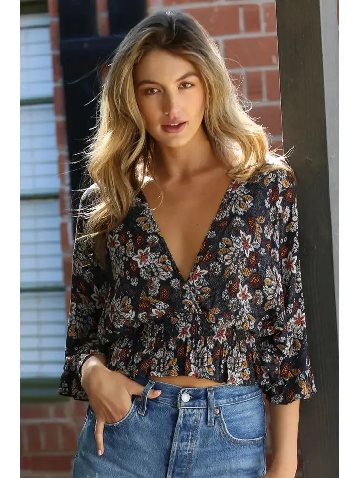 Vneck Wide Sleeve Top