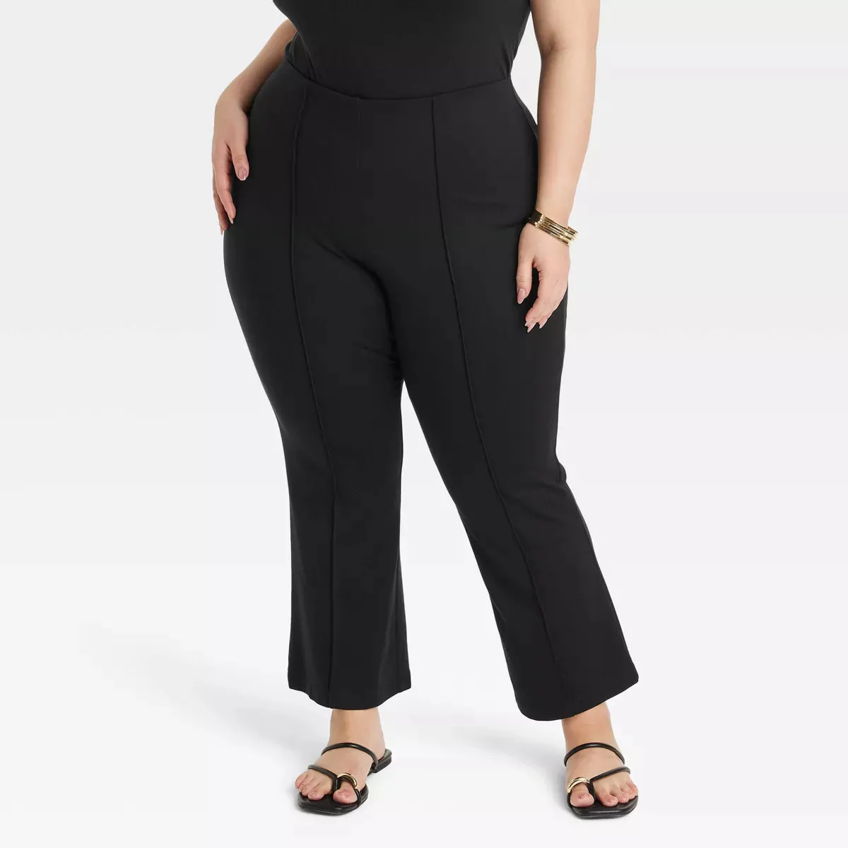 Women's High-Rise Slim Fit Cropped Kick Flare Pull-On Pants - A New Day™, New- 3X