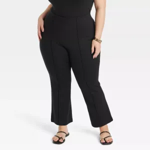Women's High-Rise Slim Fit Cropped Kick Flare Pull-On Pants - A New Day™, New- 3X