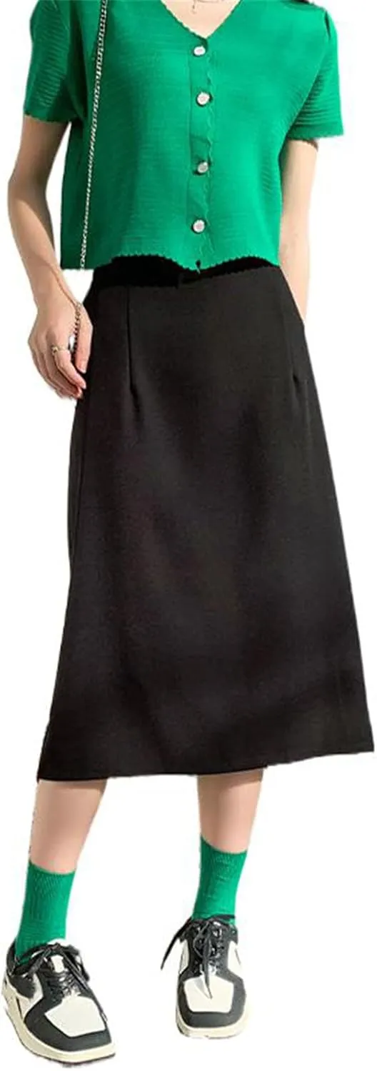 Women's High-Waisted Short Skirt, Spring and Summer, Large Size, Back Slit, Pencil Skirt