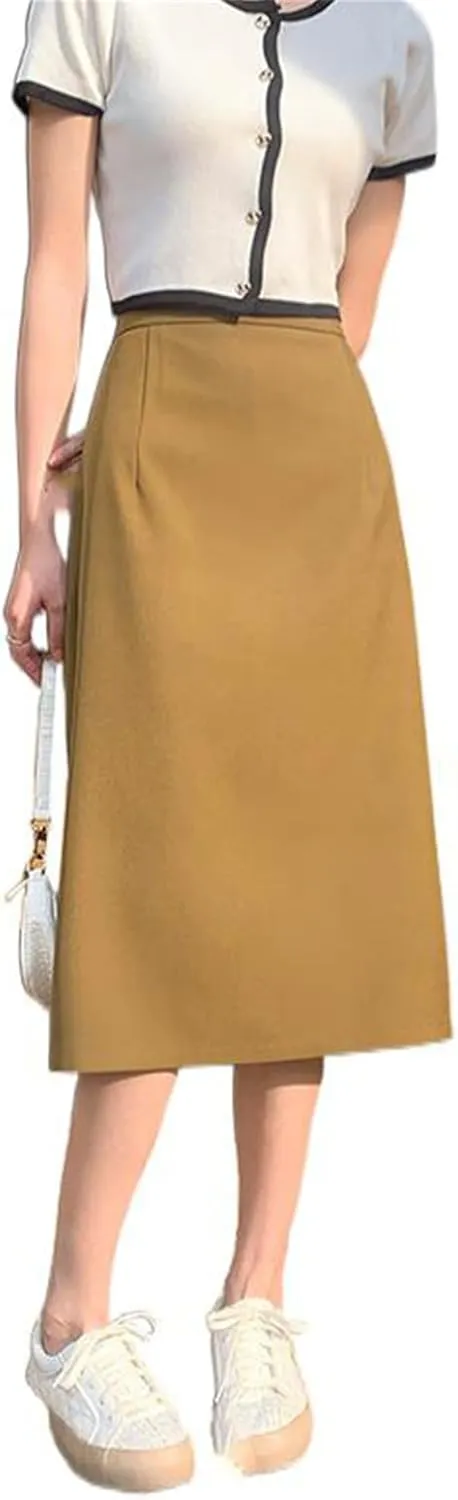 Women's High-Waisted Short Skirt, Spring and Summer, Large Size, Back Slit, Pencil Skirt