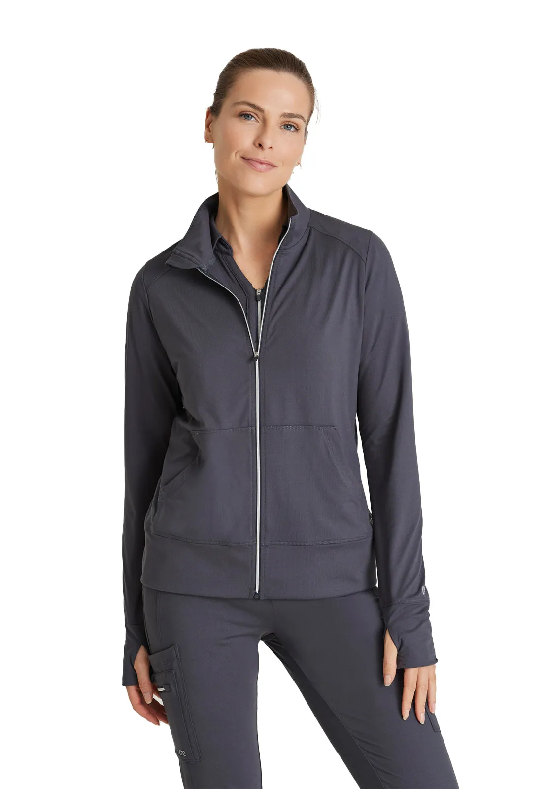 Women's Kangaroo Pocket Zip-Up Warm-Up Jacket