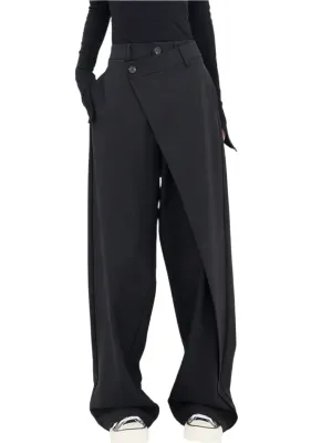 YULI | ASYMMETRIC DRAPE TROUSERS