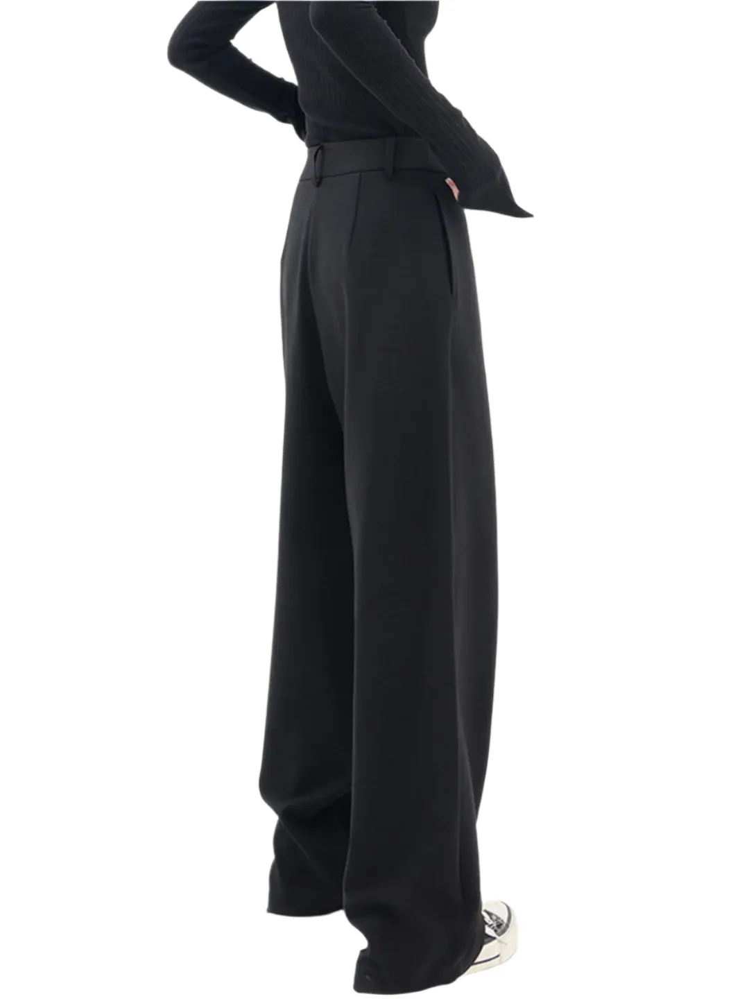 YULI | ASYMMETRIC DRAPE TROUSERS